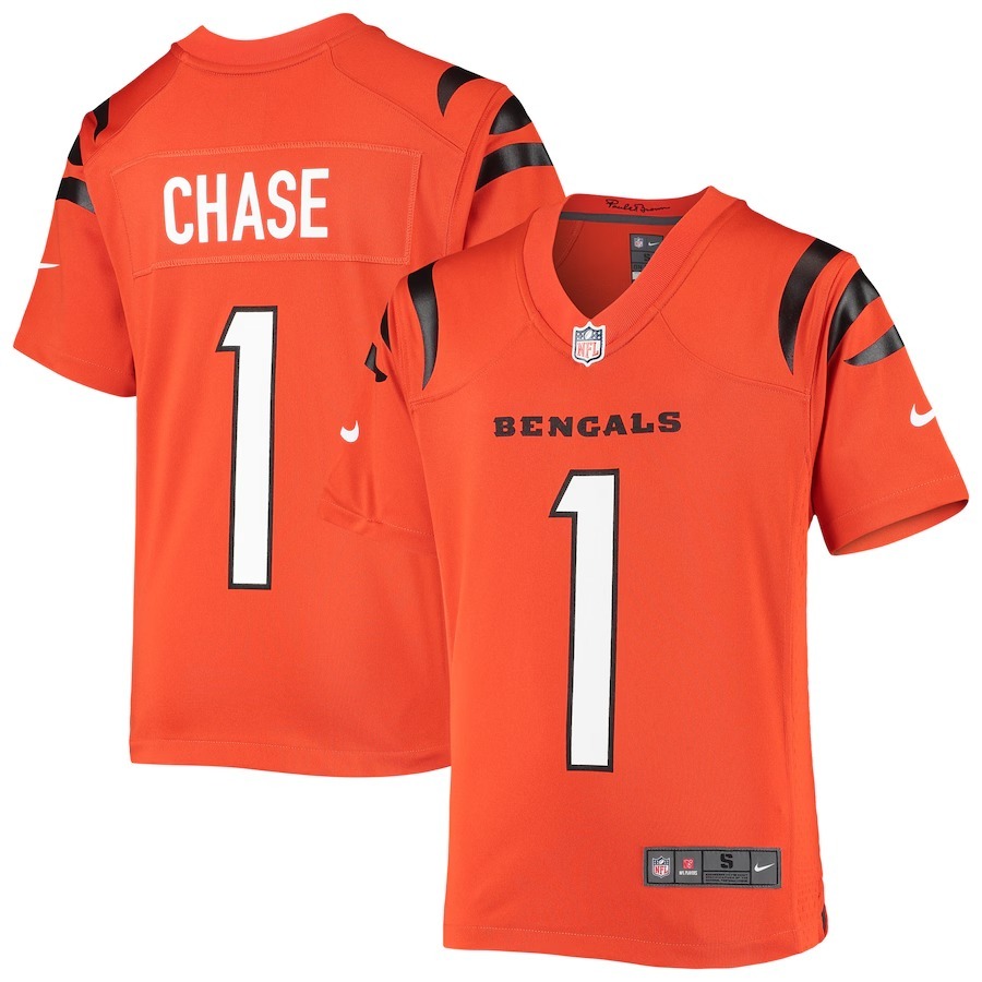 Youth Cincinnati Bengals Ja'Marr Chase Nike Orange Game Jersey - Jersey