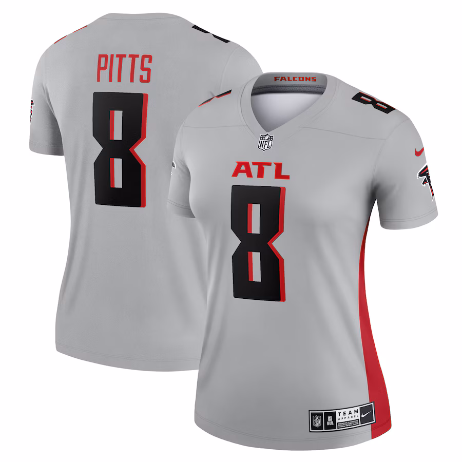 Women's Atlanta Falcons Kyle Pitts Nike Gray Inverted Legend Jersey - Jersey