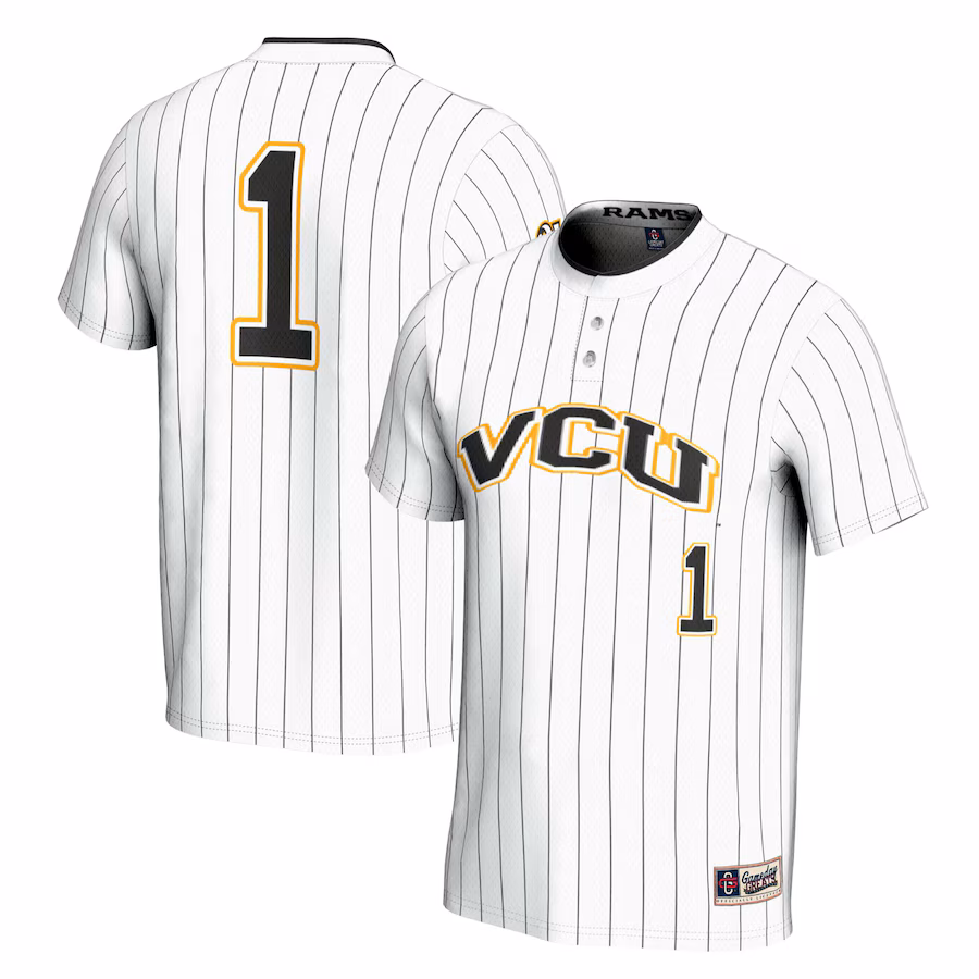 Youth GameDay Greats #1 White VCU Rams Lightweight Softball Jersey - Jersey