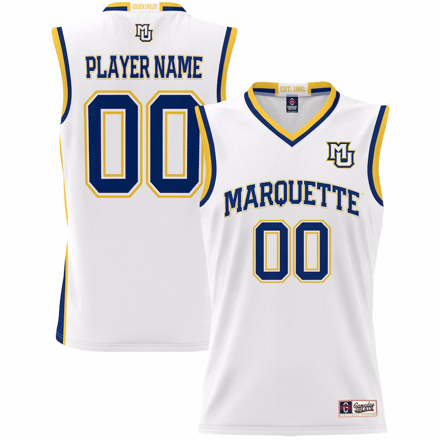 Marquette Golden Eagles GameDay Greats Unisex  Lightweight NIL Pick-A-Player Basketball Jersey - White - Jersey