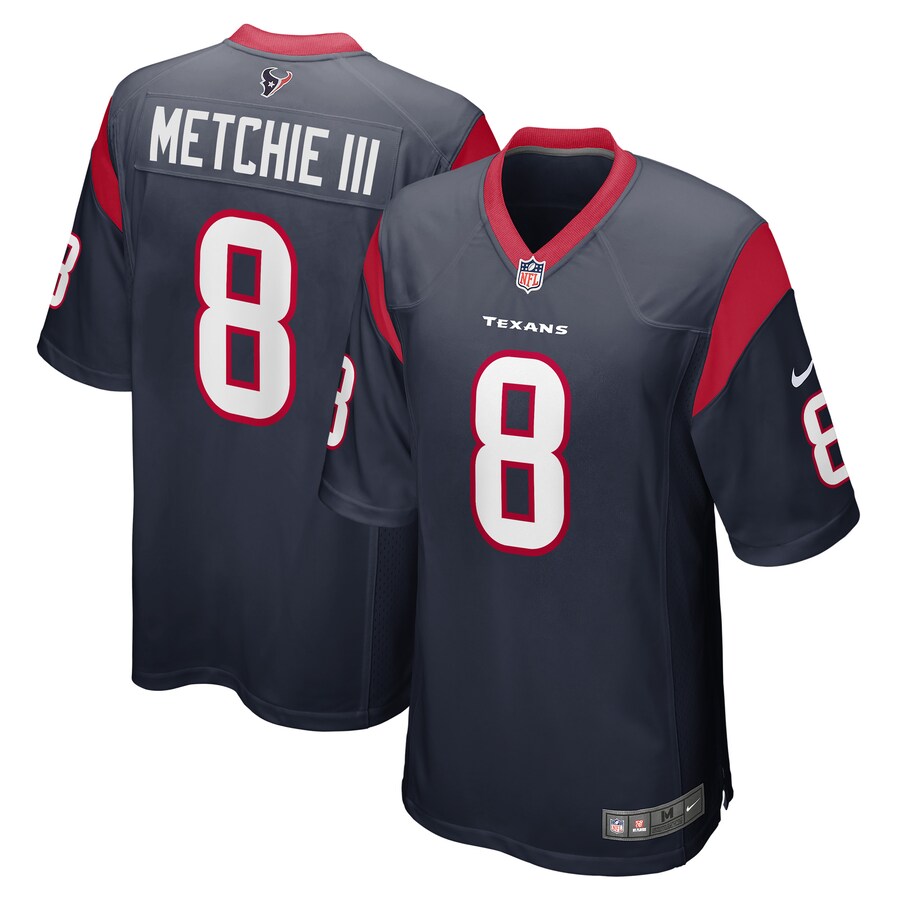 Men's Houston Texans John Metchie III Nike Navy Game Player Jersey - Jersey