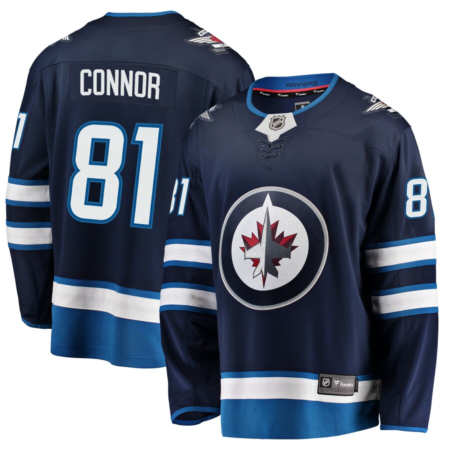 Men's Winnipeg Jets Kyle Connor Fanatics Branded Navy Breakaway Replica Jersey - Jersey