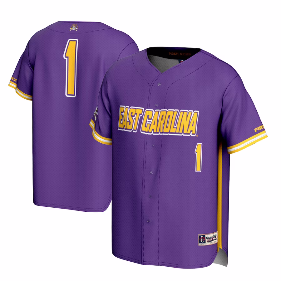 #1 ECU Pirates GameDay Greats Youth Lightweight Baseball Jersey - Purple - Jersey
