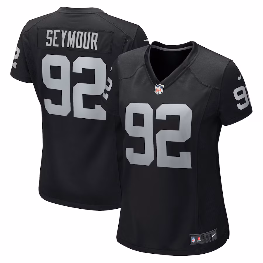 Women's Las Vegas Raiders Richard Seymour Nike Black Retired Player Game Jersey - Jersey