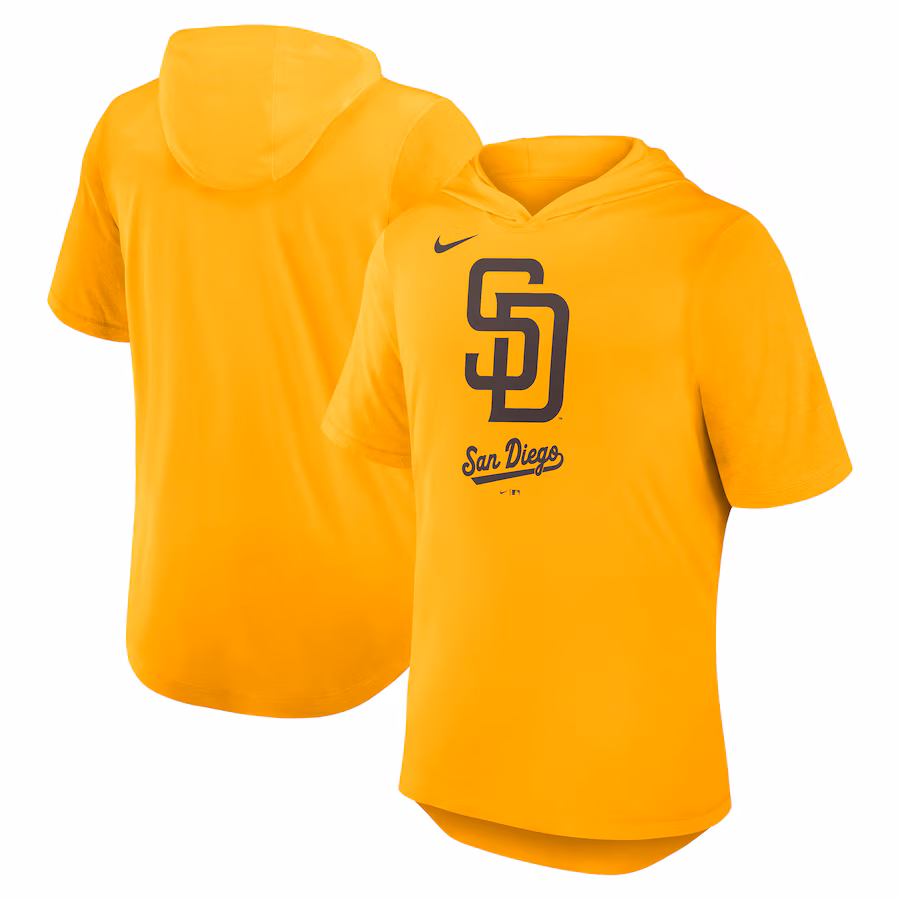 Men's San Diego Padres Nike Gold Tri-Blend Hoodie T-Shirt - Jersey
