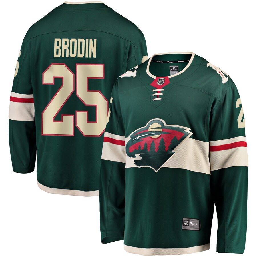 Men's Minnesota Wild Jonas Brodin Fanatics Branded Green Breakaway Jersey - Jersey
