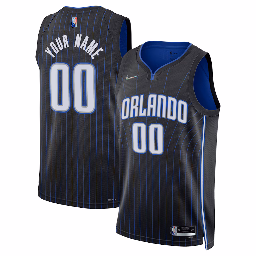 Men's Orlando Magic Nike Black 2021/22 Diamond Swingman Custom Jersey - Icon Edition - Jersey