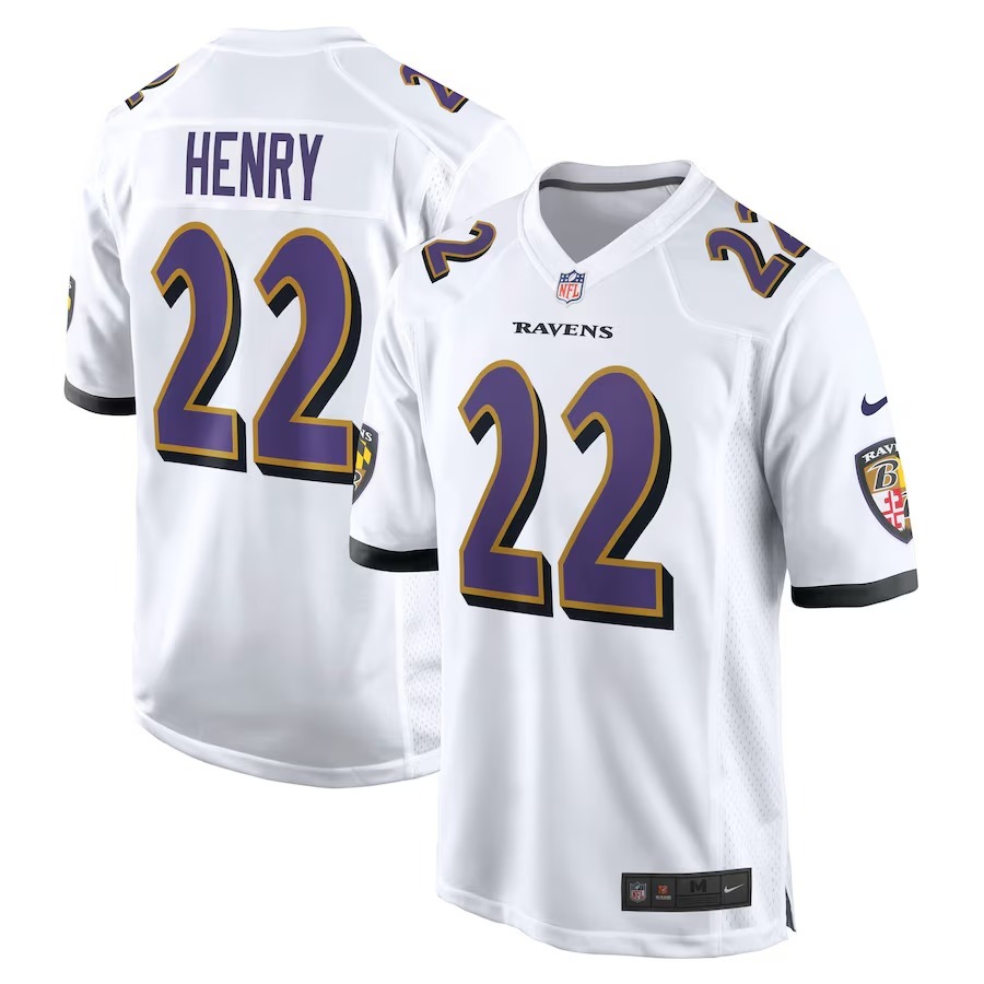 Men's Baltimore Ravens Derrick Henry Nike White White Game Jersey - Jersey