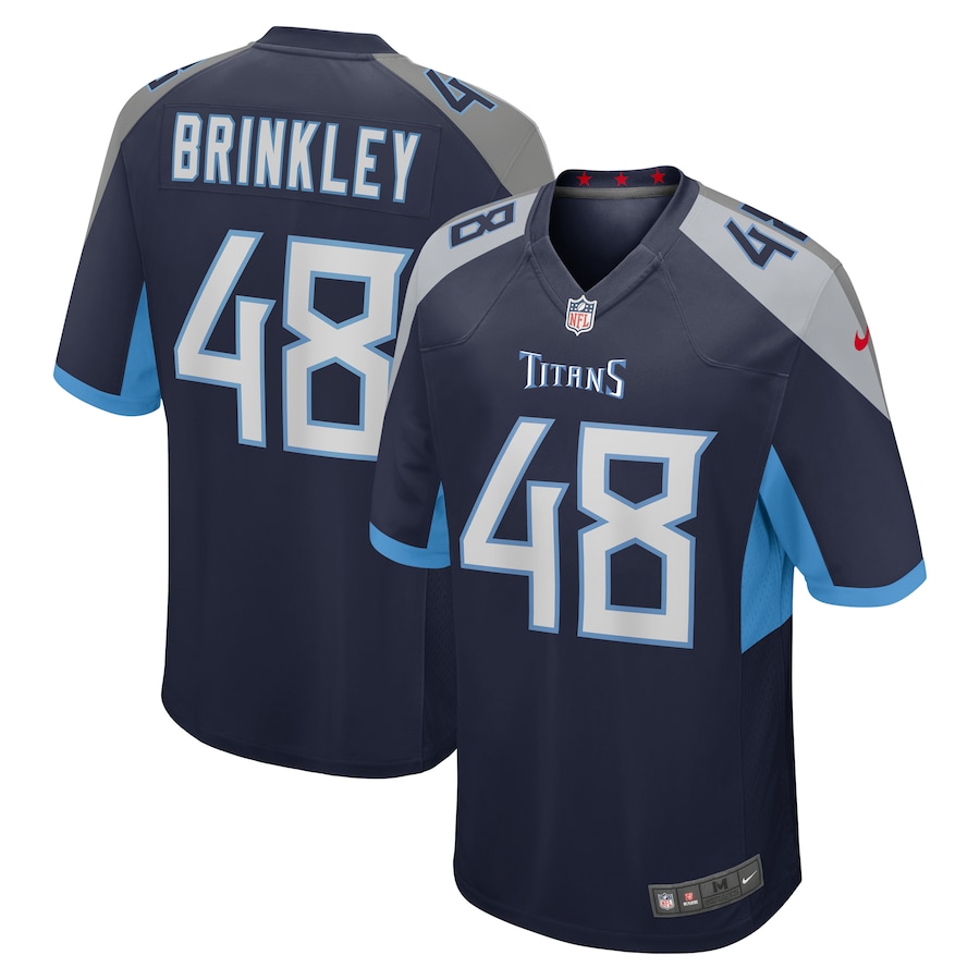 Men's Tennessee Titans Beau Brinkley Nike Navy Game Jersey - Jersey