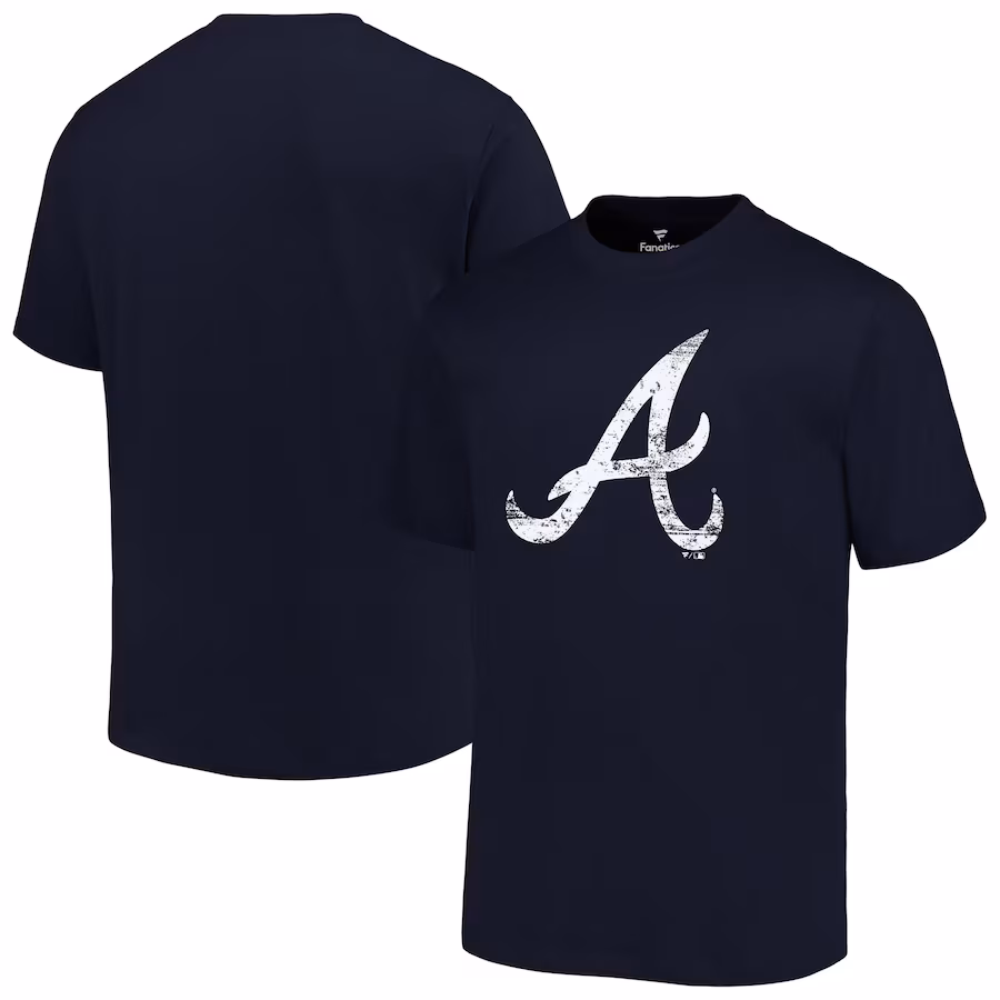 Men's Atlanta Braves Profile Navy Big & Tall Primary Logo T-Shirt - Jersey
