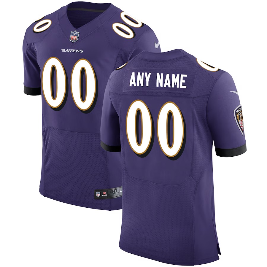 Men's Baltimore Ravens Nike Purple Speed Machine Custom Elite Jersey - Jersey
