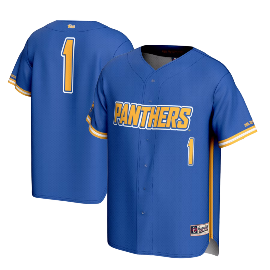 #1 Pitt Panthers GameDay Greats Lightweight Baseball Fashion Jersey - Royal - Jersey