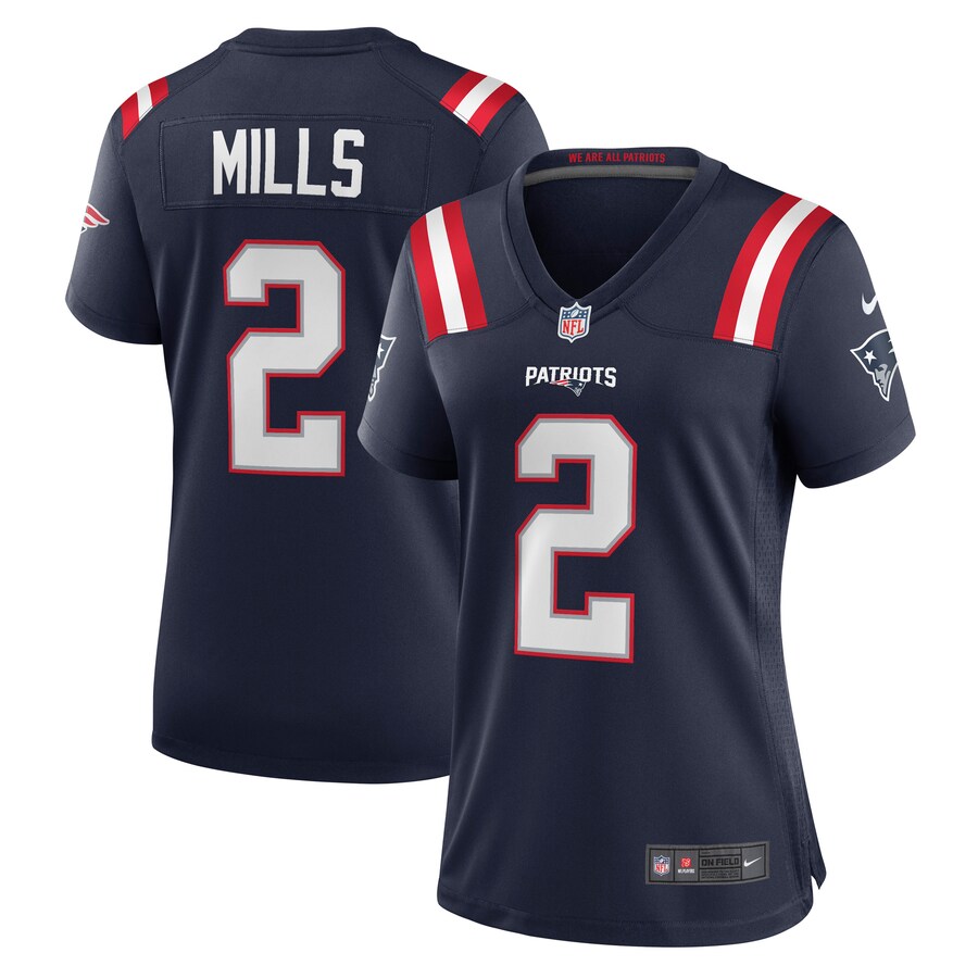 Women's New England Patriots Jalen Mills Nike Navy Game Player Jersey - Jersey