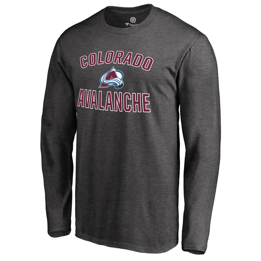 Men's Colorado Avalanche Heathered Gray Victory Arch Long Sleeve T-Shirt - Jersey