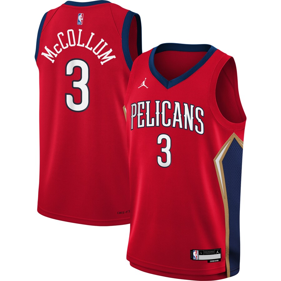 Youth New Orleans Pelicans C.J. McCollum Jordan Brand Red Swingman Jersey - Statement Edition - Jersey