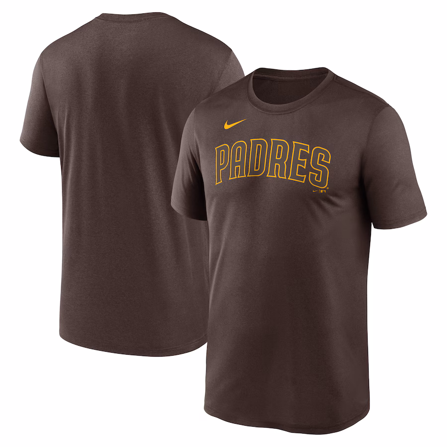Men's San Diego Padres Nike Brown Legend Fuse Wordmark T-Shirt - Jersey