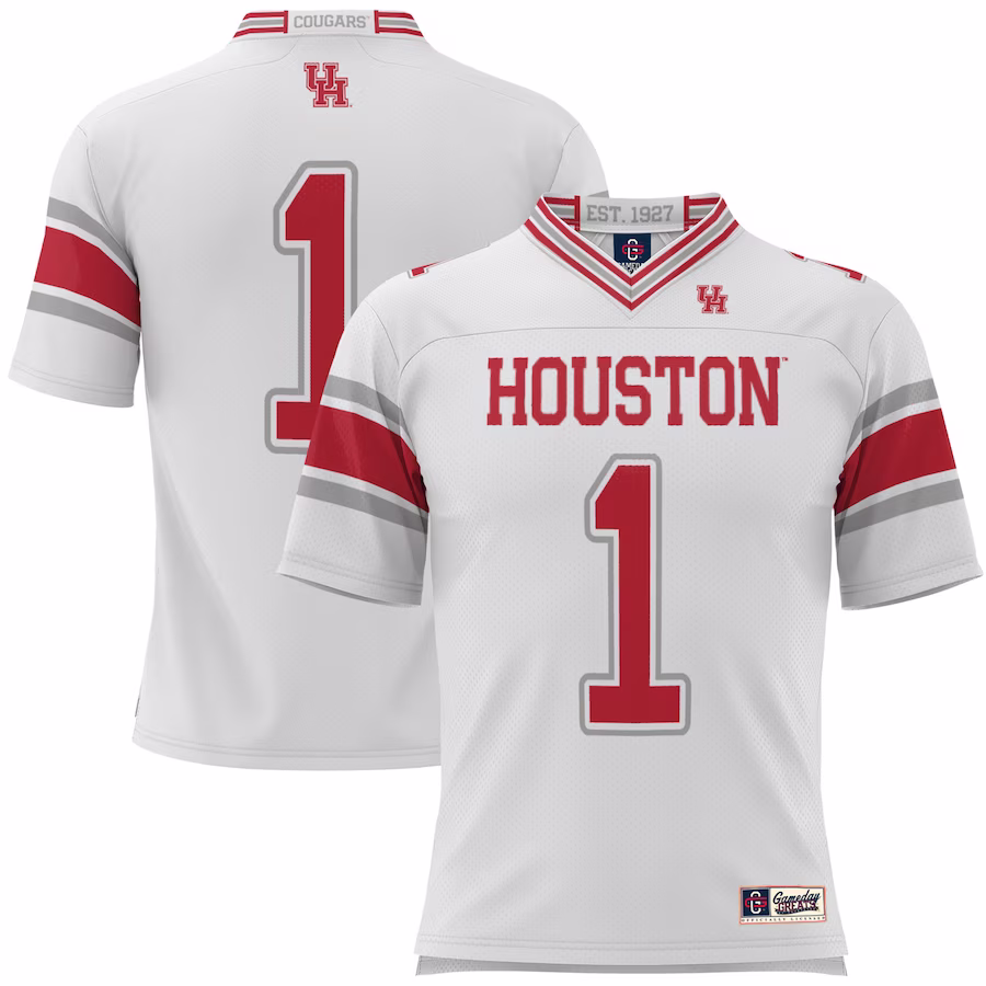 #1 Houston Cougars GameDay Greats Football Jersey - White - Jersey