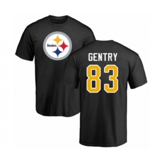 Pittsburgh Steelers #83 Zach Gentry Black Name & Number Logo T-Shirt - Jersey