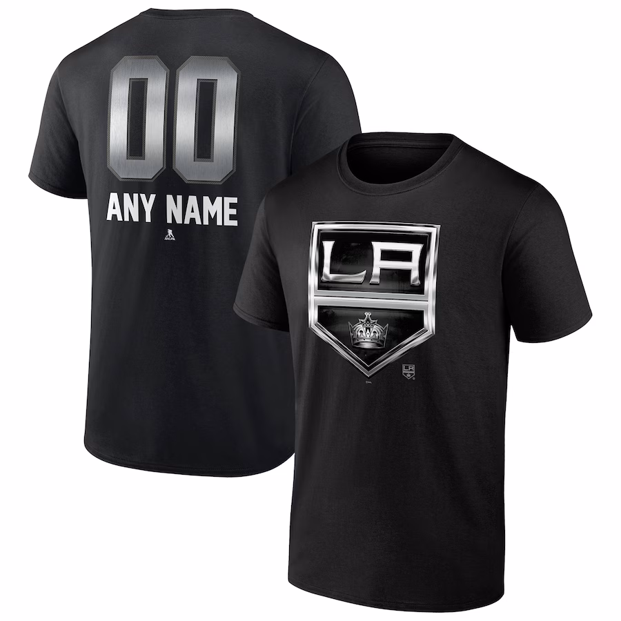 Men's Los Angeles Kings Black Personalized Midnight Mascot Logo T-Shirt - Jersey