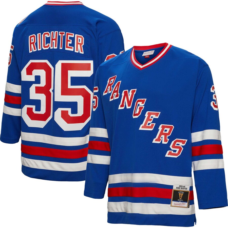 Men's New York Rangers Mike Richter Mitchell & Ness Blue 1993/94  Blue Line Player Jersey - Jersey
