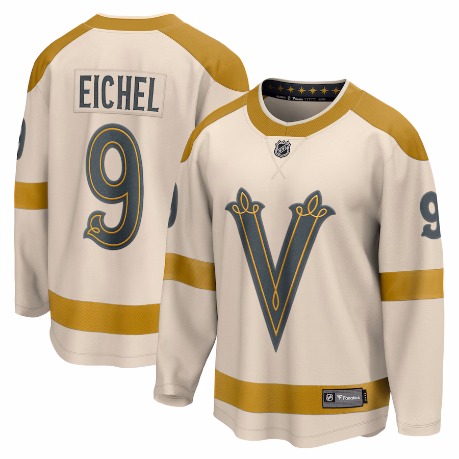 Men's Vegas Golden Knights Jack Eichel Fanatics Cream 2024 NHL Winter Classic Breakaway Player Jersey - Jersey