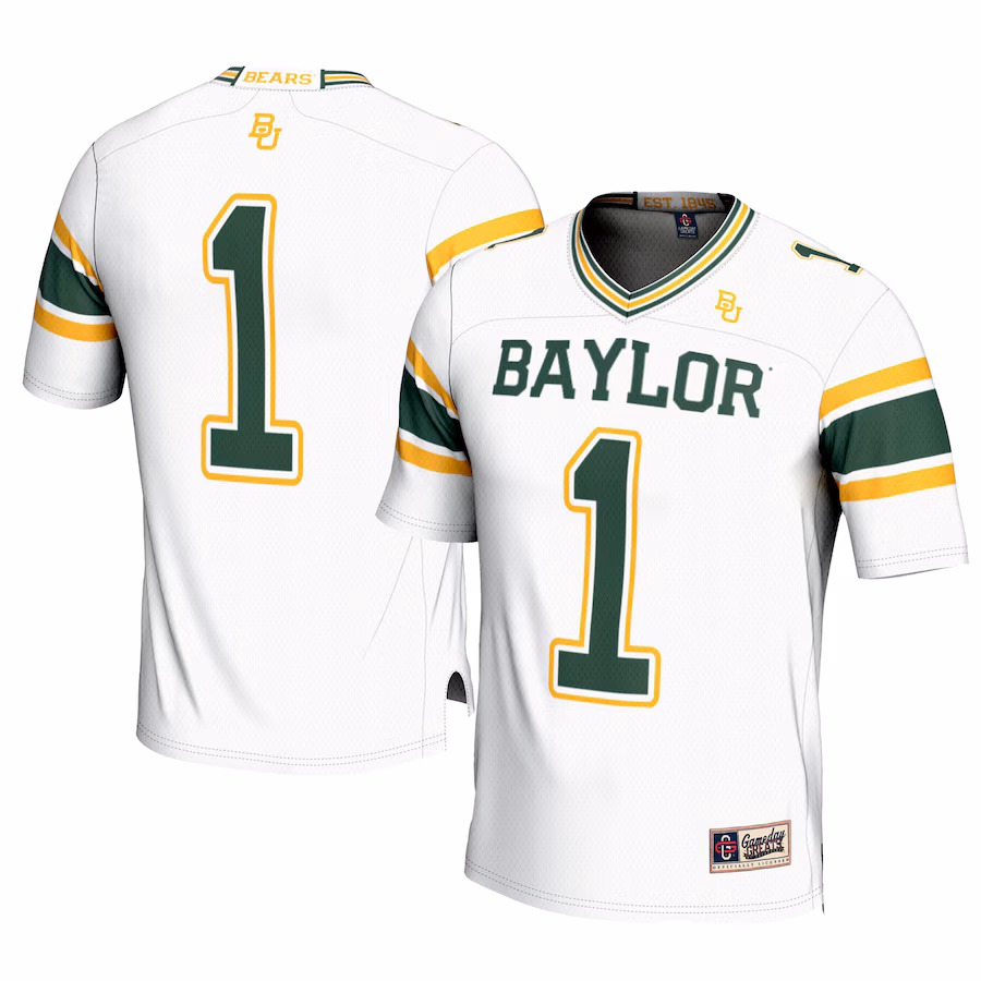 Men's GameDay Greats #1 White Baylor Bears Football Jersey - Jersey