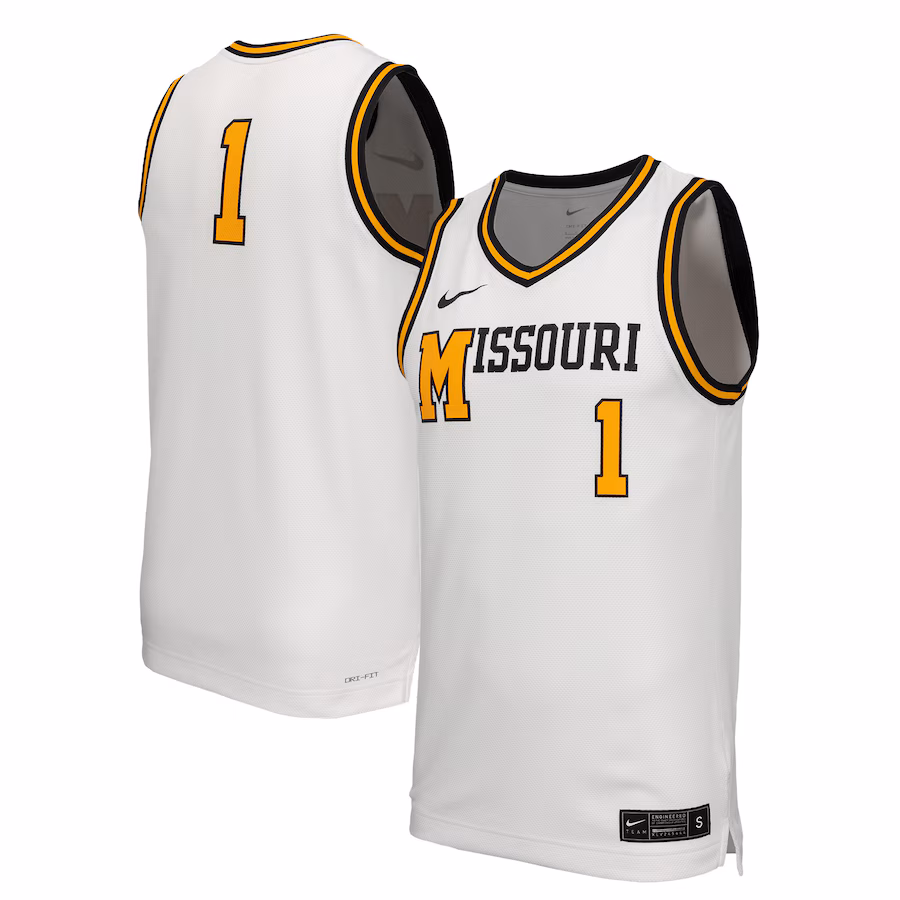 Men's Nike  White Missouri Tigers Retro Replica Basketball Jersey - Jersey