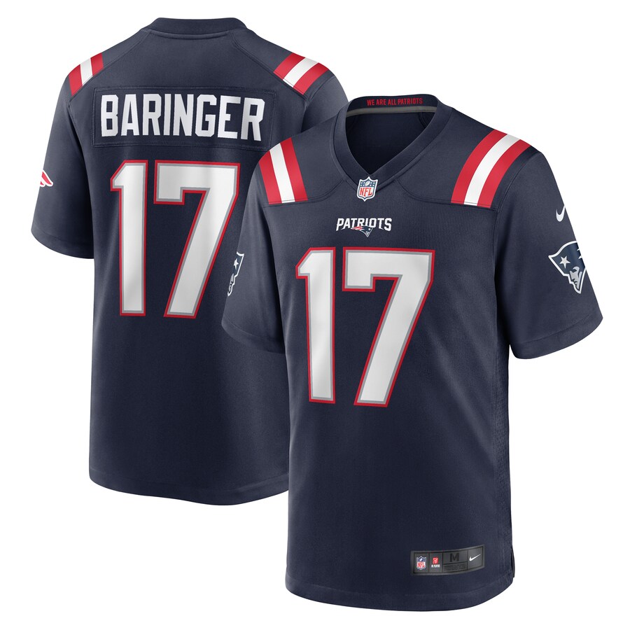 Men's New England Patriots Bryce Baringer Nike  Navy Team Game Jersey - Jersey