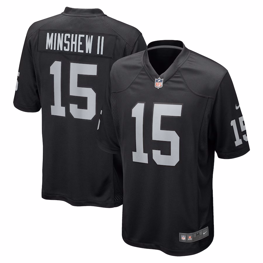 Men's Las Vegas Raiders Gardner Minshew II Nike Black Team Game Jersey - Jersey