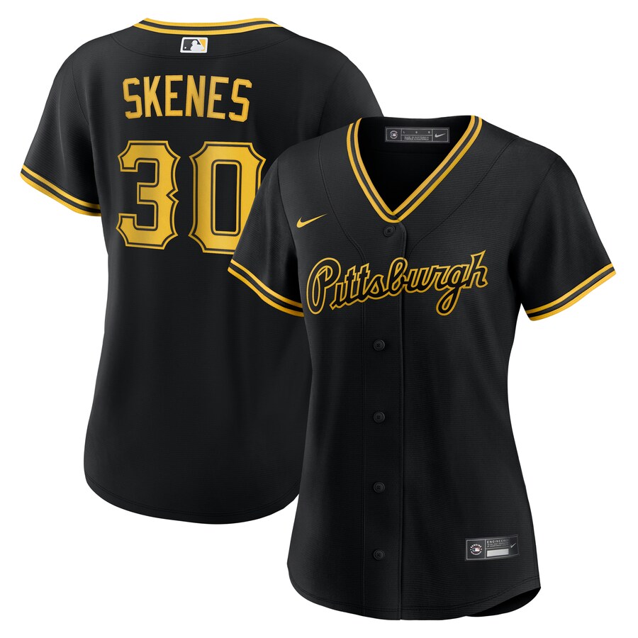 Women's Pittsburgh Pirates Paul Skenes Nike Black Alternate Replica Player Jersey - Jersey