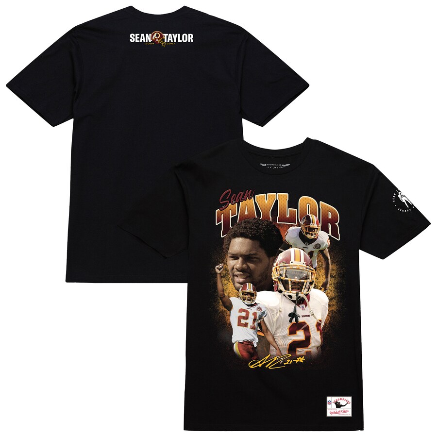 Men's Washington Commanders Sean Taylor Mitchell & Ness Black Graphic T-Shirt - Jersey