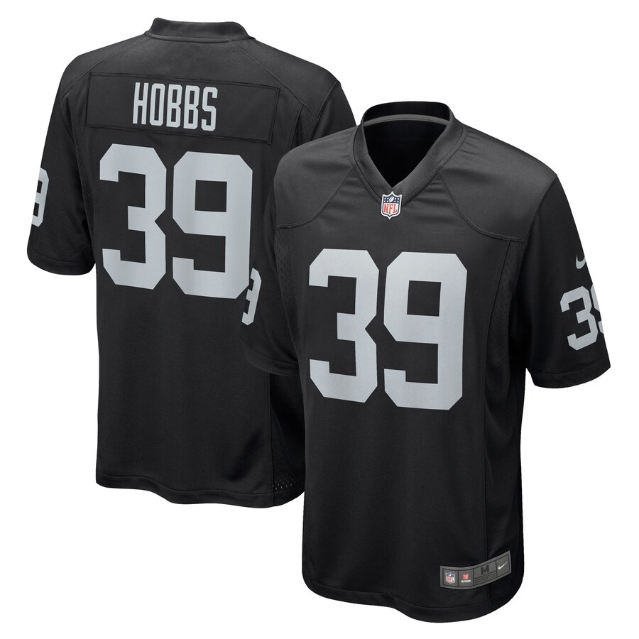 Men's Las Vegas Raiders Nate Hobbs Nike Black Game Jersey - Jersey