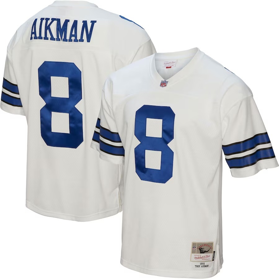 Men's Dallas Cowboys Troy Aikman Mitchell & Ness White Legacy Replica Jersey - Jersey