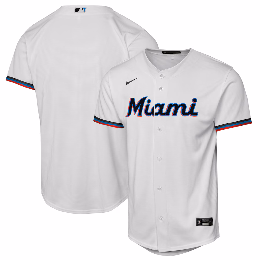 Youth Miami Marlins Nike White Home Replica Jersey - Jersey