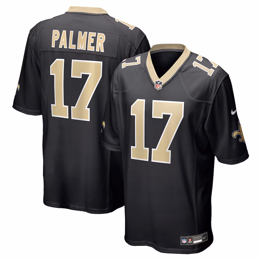 Men's New Orleans Saints Trey Palmer Nike Black Team Game Jersey - Jersey
