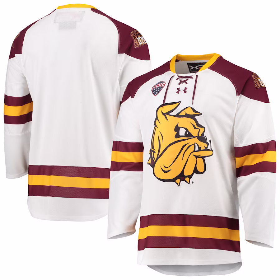 Minnesota Duluth Bulldogs Under Armour Replica Hockey Jersey - White - Jersey