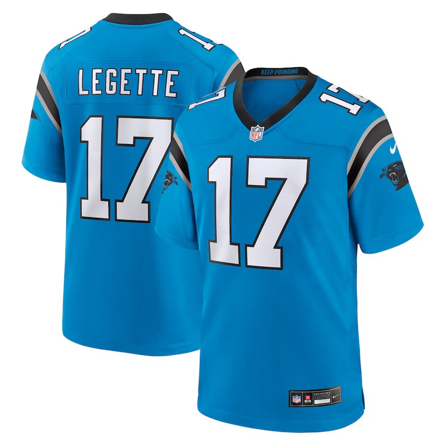 Men's Carolina Panthers Xavier Legette Nike  Blue Alternate Game Jersey - Jersey