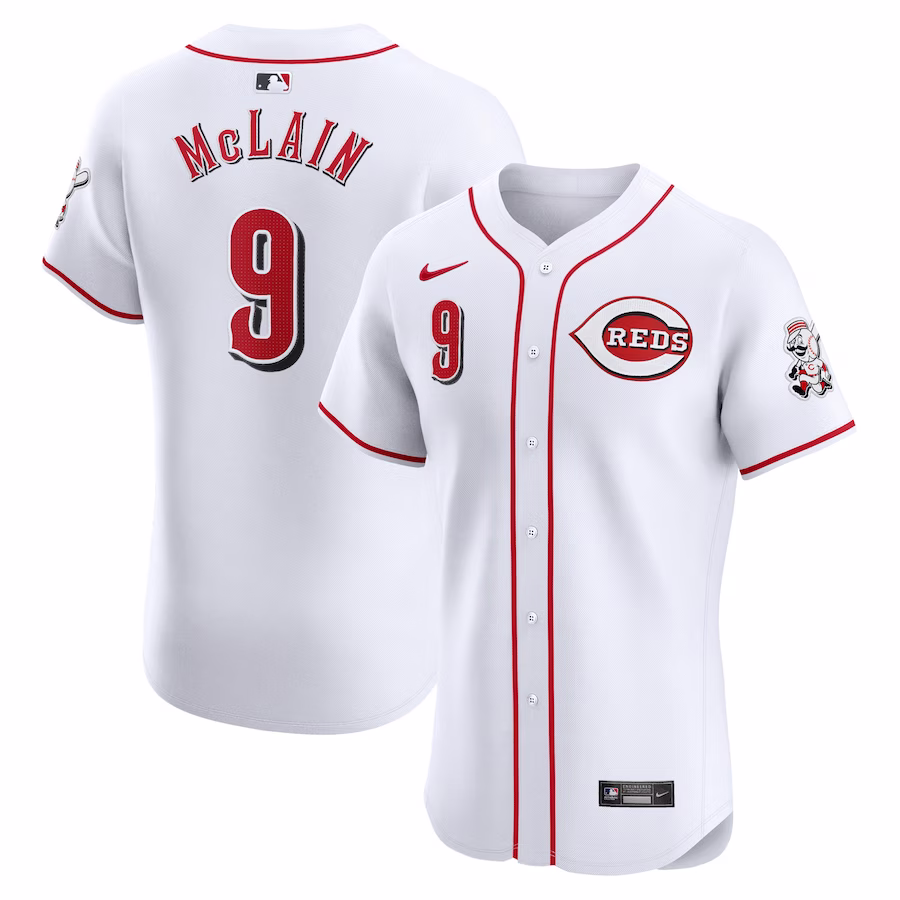Men's Cincinnati Reds Matt McLain Nike White Home Elite Player Jersey - Jersey