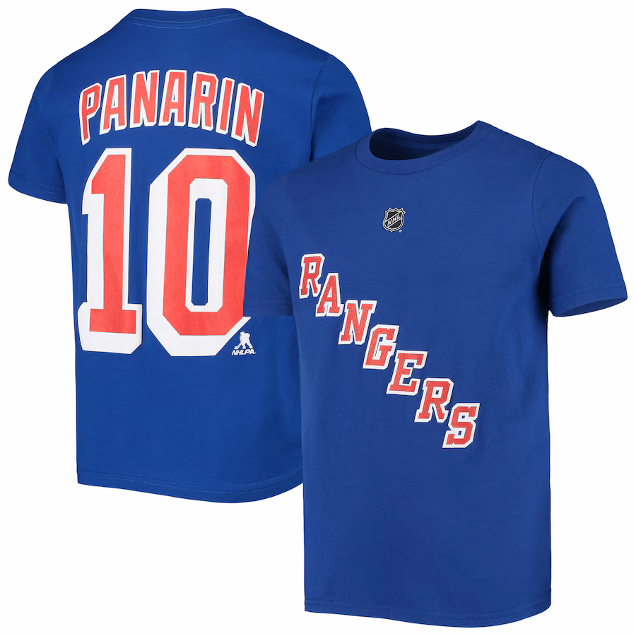 Youth New York Rangers Artemi Panarin Blue Player Name & Number T-Shirt - Jersey