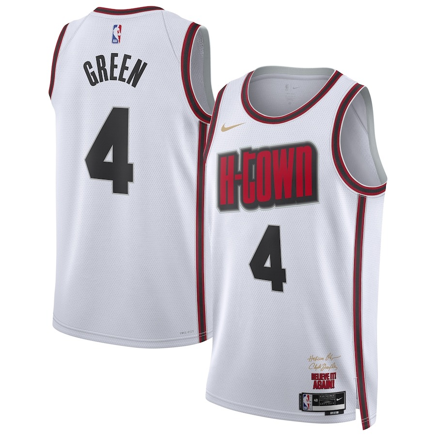 Unisex Houston Rockets Jalen Green Nike White 2024/25 Swingman Player Jersey - City Edition - Jersey
