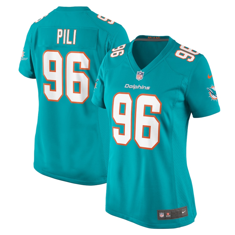 Women's Miami Dolphins Brandon Pili Nike Aqua Game Jersey - Jersey
