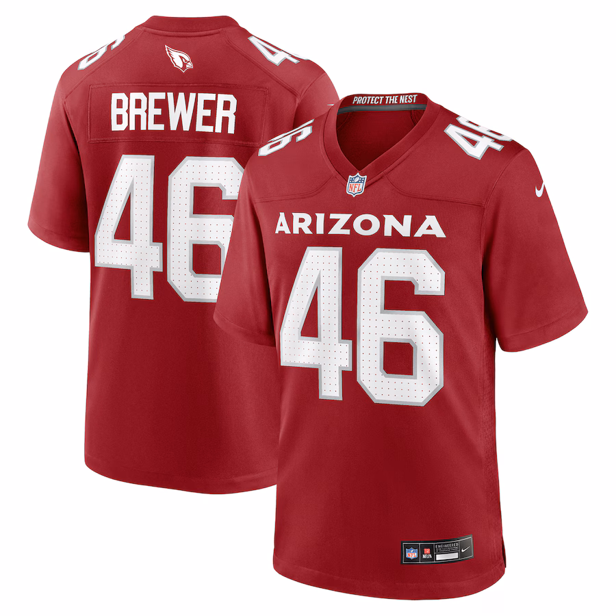 Men's Arizona Cardinals Aaron Brewer Nike Cardinal Team Game Jersey - Jersey
