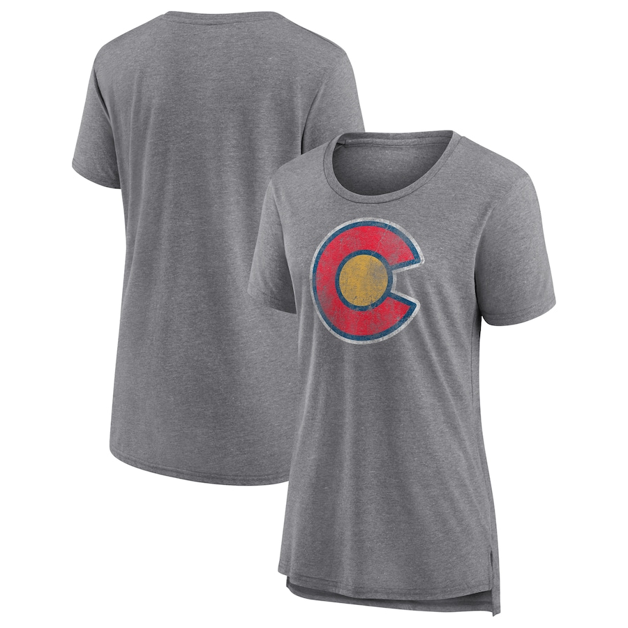 Women's Colorado Avalanche Gray Slow Whistle Tri-Blend T-Shirt - Jersey