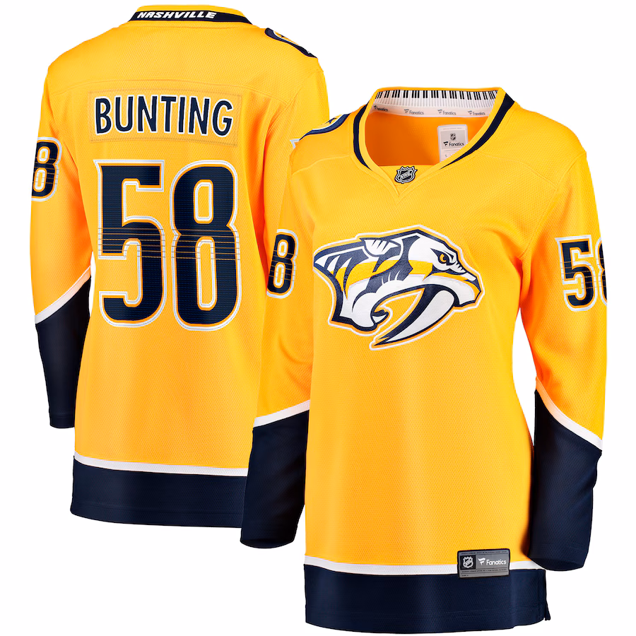 Women's Nashville Predators Michael Bunting Fanatics Gold Home Breakaway Player Jersey - Jersey