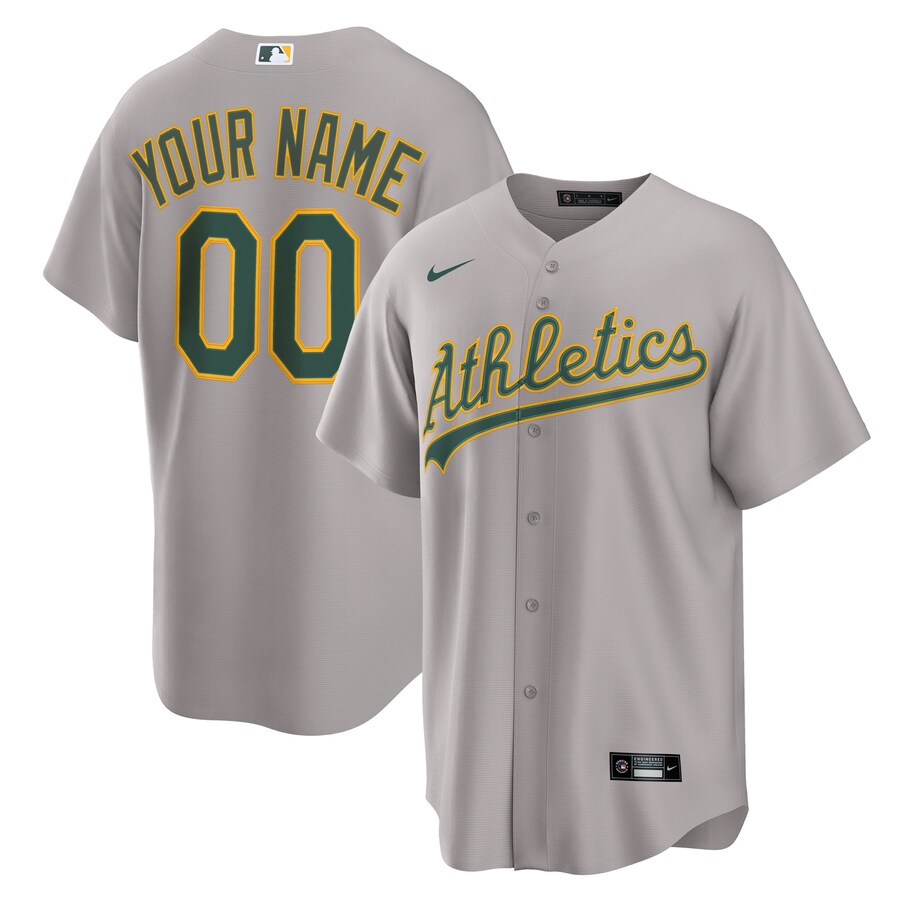 Men's Athletics Nike Gray Away Custom Replica 2.0 Jersey - Jersey