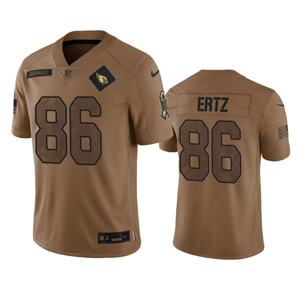 Men's Arizona Cardinals #86 Zach Ertz 2023 Brown Salute To Service Limited Football Stitched Jersey - Jersey