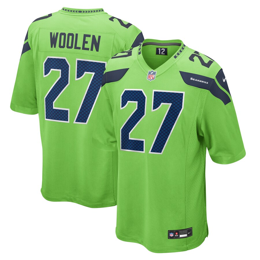 Men's Seattle Seahawks Tariq Woolen Nike Neon Green  Game Jersey - Jersey