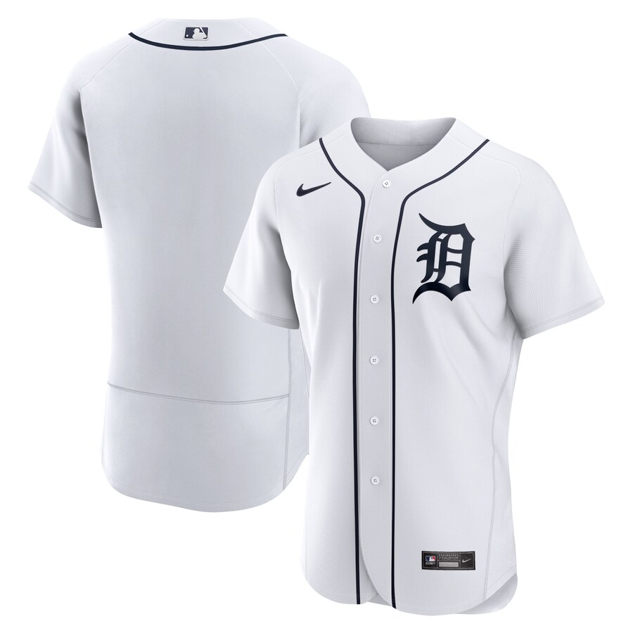 Men's Detroit Tigers Nike White Home Logo Authentic Team Jersey - Jersey