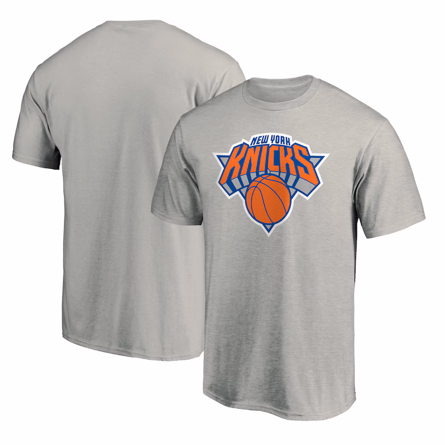 Men's New York Knicks Heather Gray Logo T-Shirt - Jersey