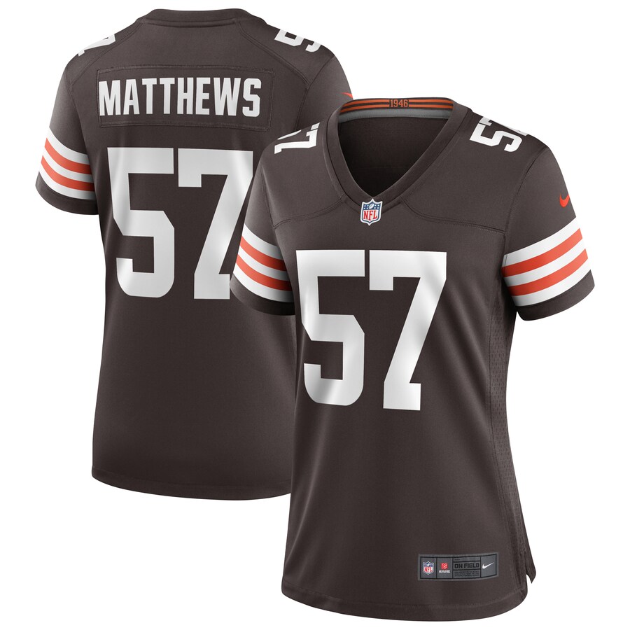 Women's Cleveland Browns Clay Matthews Nike Brown Game Retired Player Jersey - Jersey